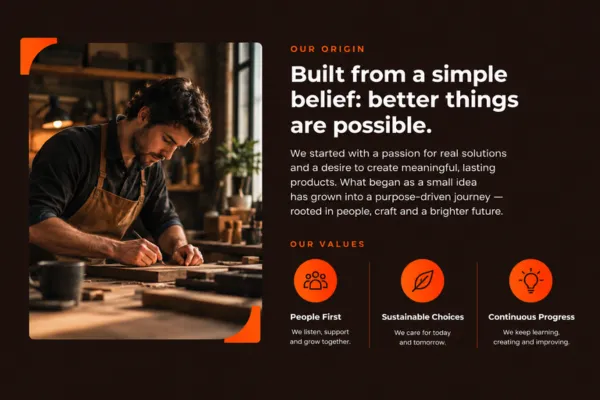 Dummy image of Brand Story and values cards