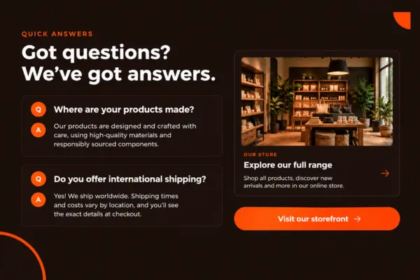 Dummy image of Q&A and Brand Store final card